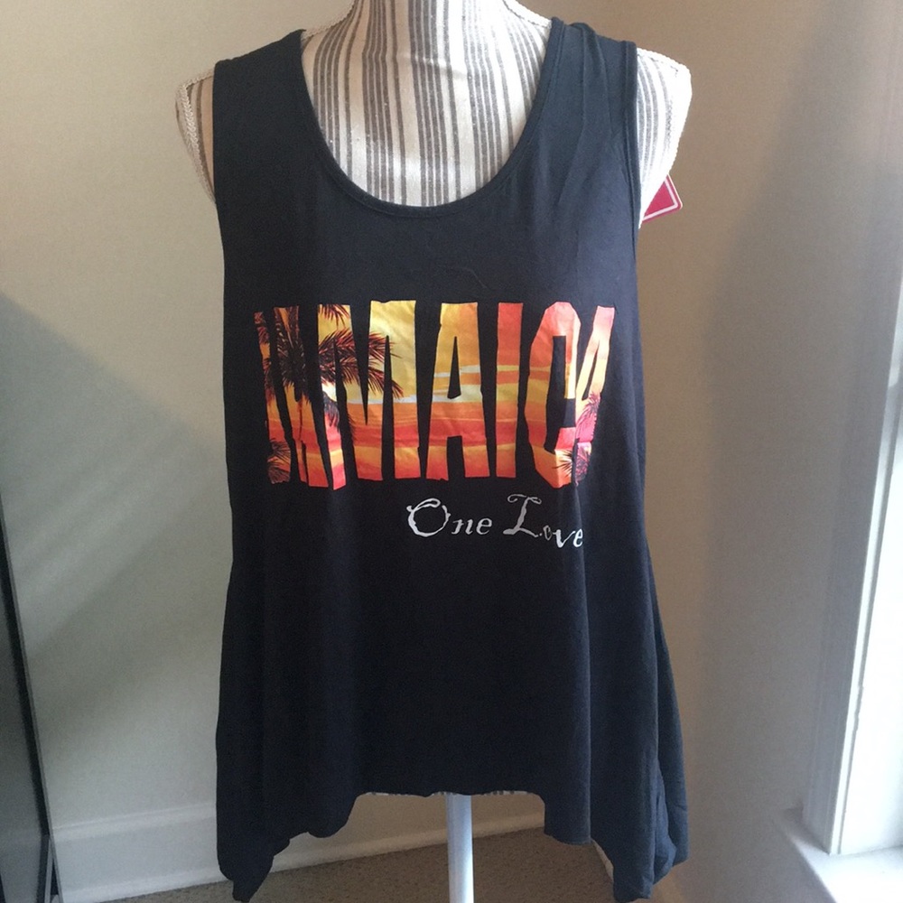!SOLD! NWT One love black Jamaica tank top